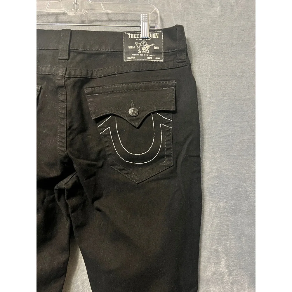 True Religion Ricky Flap Jeans‎ Men's 32x36 Black Rinse Bootcut Denim NWT